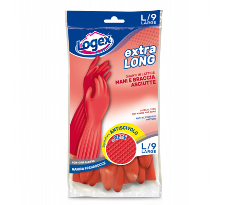 Guanti in lattice Extralong - taglia L - rosso - Logex Professional - 3549LXL - 8003350549160 - DMwebShop