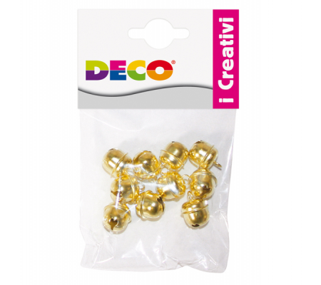 Sonagli - dimensione 14,5 mm - in metallo - oro - conf. 10 pezzi - Deco - 11490 - 8004957114904 - DMwebShop