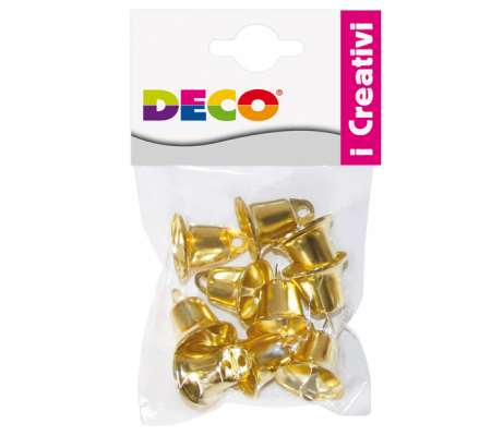 Campanellini - dimensione 22 mm - in metallo - oro - conf. 10 pezzi - Deco - 11491 - 8004957114911 - DMwebShop