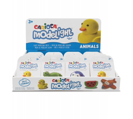 Pasta Model Light - 30 gr - tema animali - expo 16 pezzi - Carioca  - 43308 - DMwebShop
