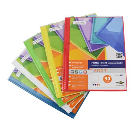 Portalistini personalizzabili Asso TI - 50 buste - 22 x 30 cm - colori assortiti - conf. 10 pezzi - Sei Rota - 57225090 - 8004972028323 - DMwebShop
