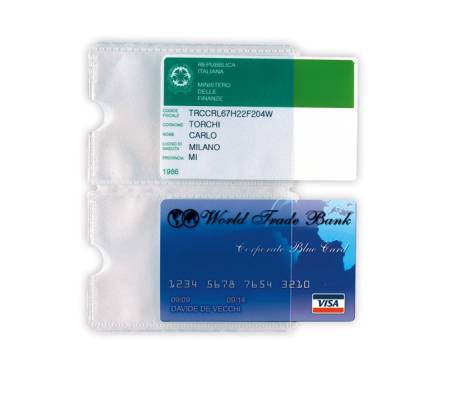 Busta porta card - 5,8 x 8,7 cm - 2 tasche - trasparente - conf. 50 pezzi - Sei Rota - 484302 - 8004972027234 - DMwebShop