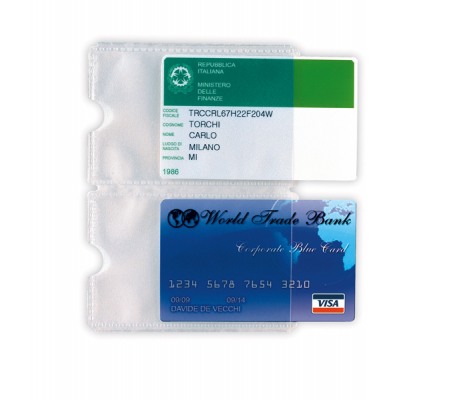 Busta porta card - 5,8 x 8,7 cm - 2 tasche - trasparente - Sei Rota - 484302 - 8004972027234 - DMwebShop