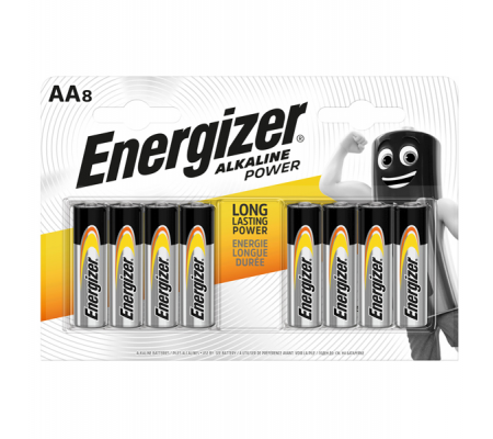 Pile stilo AA - 1,5 V - Alkaline Power - blister 8 pezzi - Energizer - E300839400 - 7638900410686 - DMwebShop
