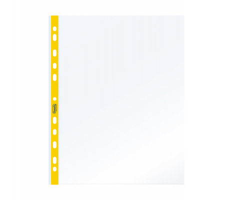 Buste forate PPL con banda giallo neon liscia - 22 x 30 cm - conf. 25 pezzi - Favorit  - 400136864 - DMwebShop