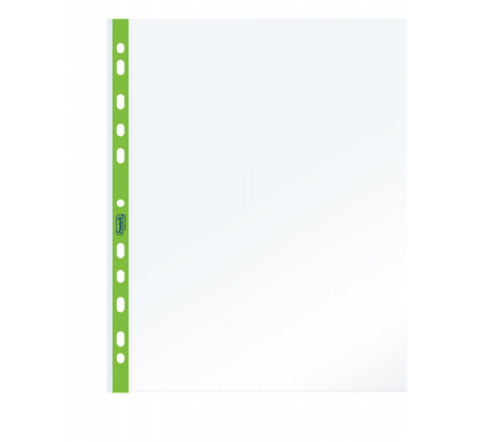 Buste forate PPL con banda verde neon liscia - 22 x 30 cm - conf. 25 pezzi - Favorit - 400136865 - 8006779036952 - DMwebShop