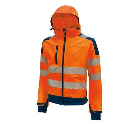 Giacca alta visibilita' Softshell Miky - taglia L - arancio fluo - U-power - HL169OF-L - 8033546387313 - DMwebShop