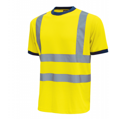 T-shirt alta visibilita' Glitter - taglia XXL - giallo fluo - conf. 3 pezzi - U-power - HL197YF-XXL - 8033546444412 - DMwebShop