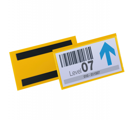Buste identificazione magnetica - 150 x 67 mm - giallo - conf. 50 pezzi - Durable - 1742-04 - 4005546996974 - DMwebShop