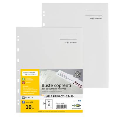 Buste con foratura universale Atla Privacy per documenti riservati - conf. 10 pezzi - Sei Rota - 662230 - 8004972028576 - DMwebShop