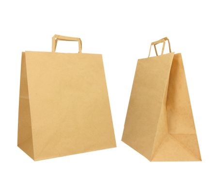 Shopper Flat Large - carta kraft - 28 x 17 x 32 cm - avana - scatola 250 pezzi - Mainetti Bags - 072611 - DMwebShop
