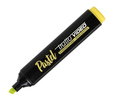 Evidenziatore Video pastel - punta a scalpello - da 1 - 5 mm - giallo limone - conf. 12 pezzi - Tratto - 833501 - 8000825025174 - DMwebShop