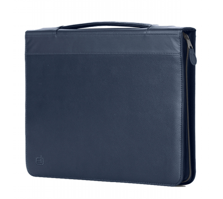 Portablocco Office - con manico - ecopelle - con zip - 28 x 36 cm - blu - InTempo - 8249OF32 - DMwebShop