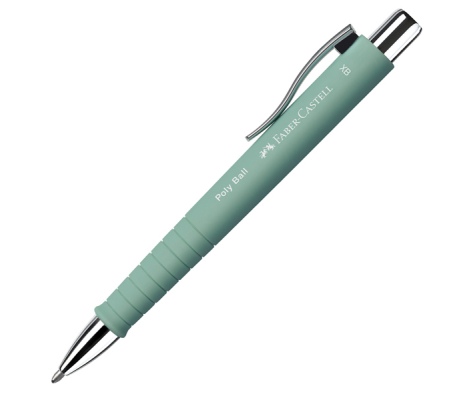 Penna a sfera a scatto Poly Ball - Punta 0,7 mm - fusto verde menta - Faber Castell - 241165 - 6933256643483 - DMwebShop