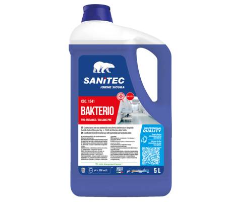 Detergente disinfettante Bakterio - 5 lt - pino balsamico - Sanitec - 1541 - 8032680392726 - DMwebShop