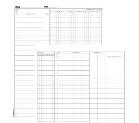 Registro presenze mensili - 48 pagine - 31 x 24,5 cm - Data Ufficio - DU131301200 - 8008842586876 - DMwebShop