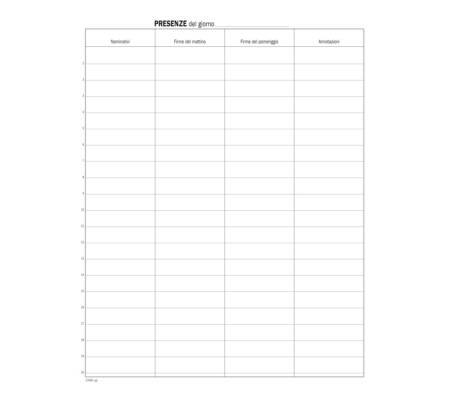 Registro firma presenza - 49 pagine - 31 x 24,5 cm - Data Ufficio - DU133810000 - 8008842586944 - DMwebShop