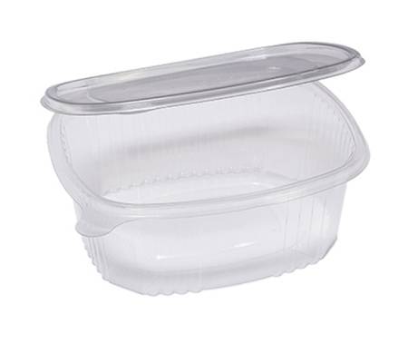 Contenitori ovali in PET - con coperchio incernierato - 22,5 x 19,2 x 7,7 cm - conf. 50 pezzi - Europack - 1507520002 - 8003980700443 - DMwebShop