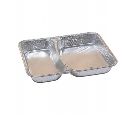 Contenitori in alluminio a due scomparti - 22,67 x 17,66 x 2,9 cm - pack 100 pezzi - Cuki Professional - 172412263 - DMwebShop