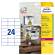 Etichetta in poliestere adesivo L4718 - 70 x 37 mm - 24 etic. per foglio - permanenti - bianco - conf. 20 fogli A4 - Avery - L4718-20 - 4004182049778 - DMwebShop