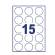 Etichette adesive L4853REV - carta bianca - rimovibile - Ø 51 mm - 15 etic. Per foglio - conf. 25 fogli A4 - Avery - L4853REV-25 - 5014702134159 - 91780_1 - DMwebShop