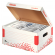Scatola archivio Speedbox - dorso 8 cm - 35 x 25 cm - apertura totale - bianco e rosso - conf. 25 pezzi - Esselte - 623910 - 4049793026008 - DMwebShop - 1