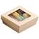 Scatola da asporto - con finestra trasparente - 14 x 14 x 5 cm - carta kraft-PE - avana - conf. 25 pezzi - Leone - H0717 - 8024112002471 - DMwebShop - 2