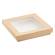 Scatola da asporto - con finestra trasparente - 18 x 18 x 5 cm - carta kraft-PE - avana - conf. 20 pezzi - Leone - H0718 - 8024112002495 - DMwebShop - 1