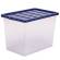 Contenitore multiuso 38 x 56 x 41 cm 64 lt PP con coperchio blu trasparente - 30476