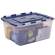 Contenitore multiuso 43 x 59 x 28 cm 45 lt PP con coperchio a cerniera blu trasparente - 30477