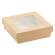 Scatola da asporto - con finestra trasparente - 14 x 14 x 5 cm - carta kraft-PE - avana - conf. 25 pezzi - Leone - H0717 - 8024112002471 - DMwebShop - 1