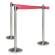 Colonnina segnapercorso cromata altezza 100 cm Nastro retrattile rosso da 210 cm - 13683