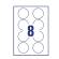 Etichette adesive tonde L4850 in carta rimovibili diametro 63,5 mm 8 etichette per foglio 25 fogli bianco Avery L4852REV - 21996 - 1