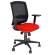 Sedia semidirezionale Molly A - con ruote e braccioli - schienale in rete nero - seduta rosso - Unisit - MLA/BRF/SR - 8050043748355 - DMwebShop