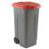Bidone mobile - con chiusura a clip - 49 x 54 x 85 cm - 100 lt - grigio-rosso - Mobil Plastic - 100/GRC-ROB - 8004331001028 - DMwebShop