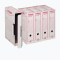 Scatola archivio Storage - A4 - 8,5 x 31,5 x 22,3 cm - bianco e rosso - 1601 - conf. 32 pezzi - King Mec - 00160100 - 8004389022945 - DMwebShop