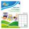 Etichetta adesiva LP4W - permanente - in carta - 63,5 x 38,1 mm - 21 etichetta per foglio - bianco - conf. 100 fogli A4 - Tico - LP4W-6338 - 8007827290302 - DMwebShop