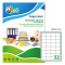 Etichetta adesiva LP4W - in carta - permanente - 47,5 x 35 mm - 32 etichette per foglio - bianco - conf. 100 fogli A4 - Tico - LP4W-4735 - 8007827290289 - DMwebShop