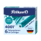 Scatola 6 Cartucce inchiostro TP/6 Turchese Pelikan 4001