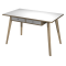 Postazione Home-Office - con sottopiano - gambe in legno -120 x 60 x H 74,4 cm - bianco-rovere - Artexport - 206-DKB-3C-AQ - DMwebShop