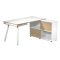 Workstation Midi - gambe in metallo - 130 x 120 x H 81,5 cm - bianco-rovere - Artexport - 20080-DJ-3C-AM - DMwebShop