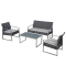 Salotto Alicante - nero-grigio - set 4 elementi - Garden Friend - S1304522 - 8023755052041 - DMwebShop