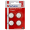 Blister 4 MicroPile a pastiglia CR2025 - litio - 3 V - Verbatim - 49532 - 23942495321 - DMwebShop