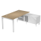 Scrivania Agora' - con mobile di servizio portante - 185 x 140 x L72,5 cm - rovere - Artexport - SOL160-CONS-C-AM - DMwebShop