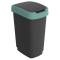 Pattumiera con coperchio basculante - 50 lt - PPL - nero-verde scuro - Rotho - F600322 - 7610859246707 - DMwebShop