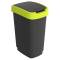 Pattumiera con coperchio basculante - 50 lt - 40,1 x 29,1 x 60,2 cm - PPL - nero-verde lime - Rotho - F600321 - 7610859246714 - DMwebShop