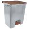 Contenitore mobile Ecoconti a pedale 60 lt plastica riciclata grigio marrone - 27496