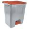 Contenitore mobile Ecoconti a pedale 60 lt plastica riciclata grigio rosso - 27488