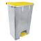 Contenitore mobile Ecoconti a pedale 80 lt plastica riciclata grigio giallo - 27486