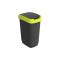 Pattumiera con coperchio basculante 25 lt 33,3 x 25,2 x 47,6 cm PPL nero verde lime - 27509